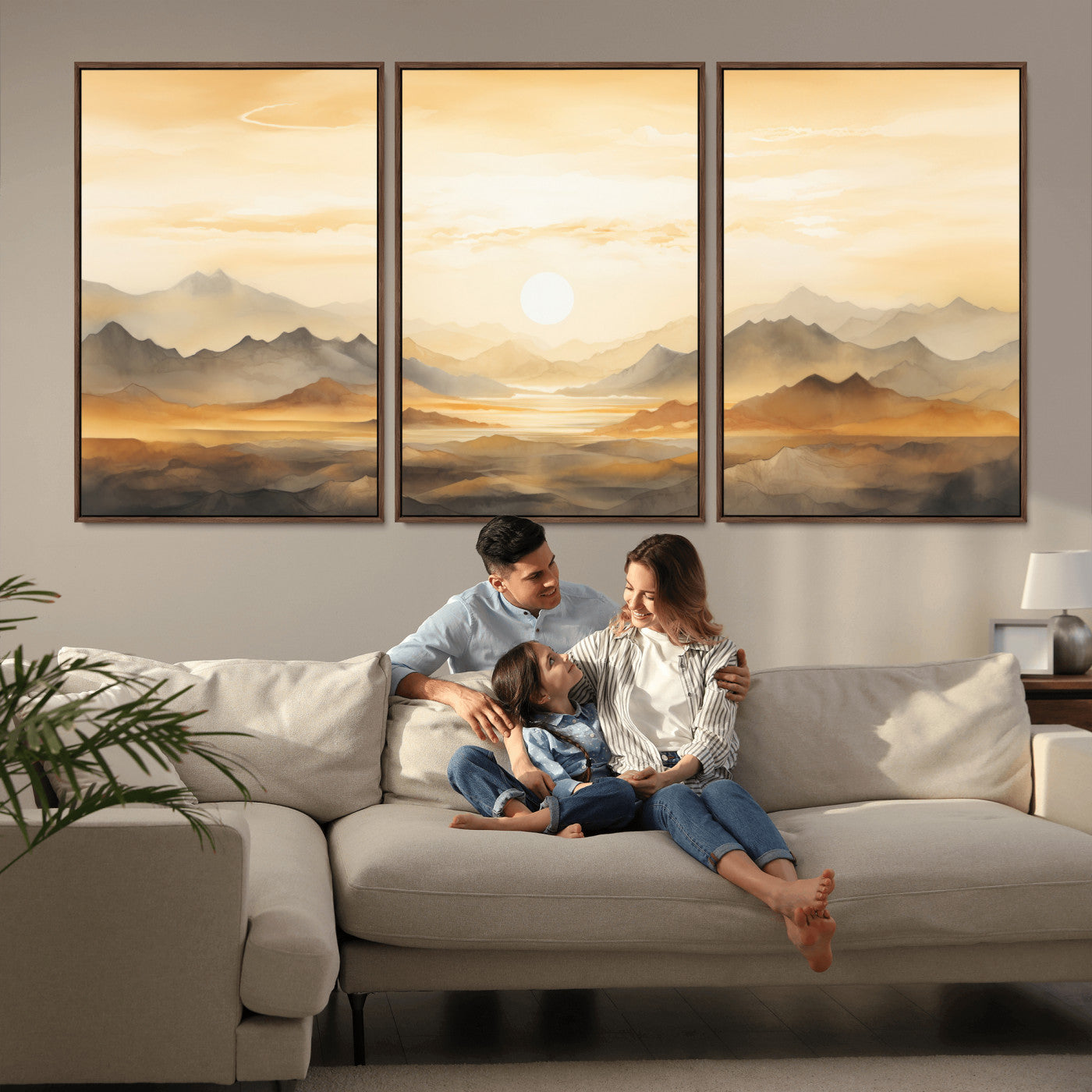 Nihat1-29-MGV-CV-36X24-Sepia Color Abstract Mountain Wall Art Canvas Print