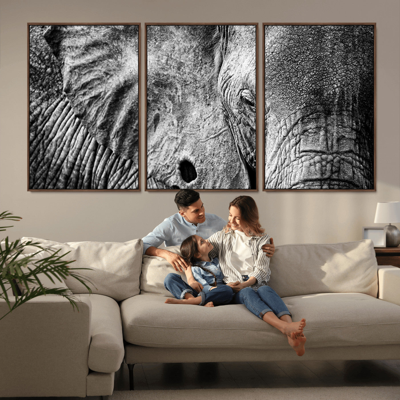 -Wild Old Elephant Wall Art Canvas Print