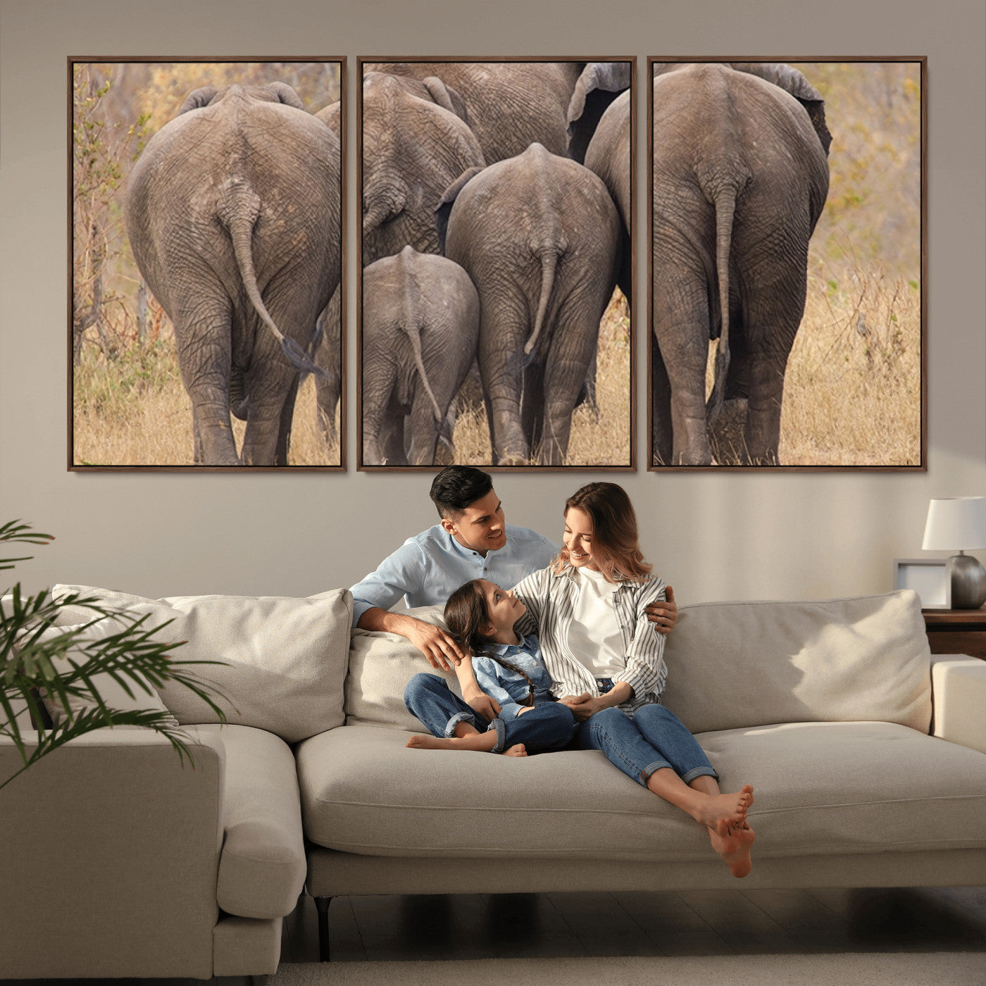 -Wild Elephant Wall Art Canvas Print