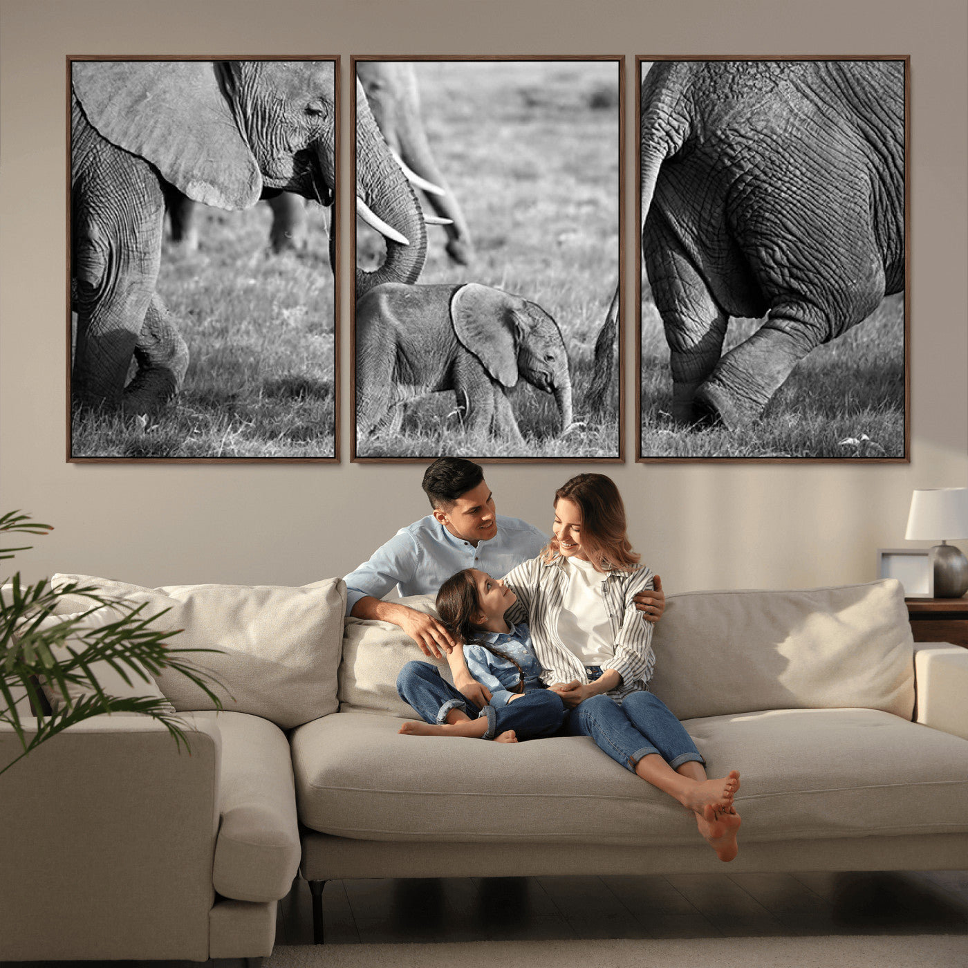 -Wild Elephant Wall Art Canvas Print