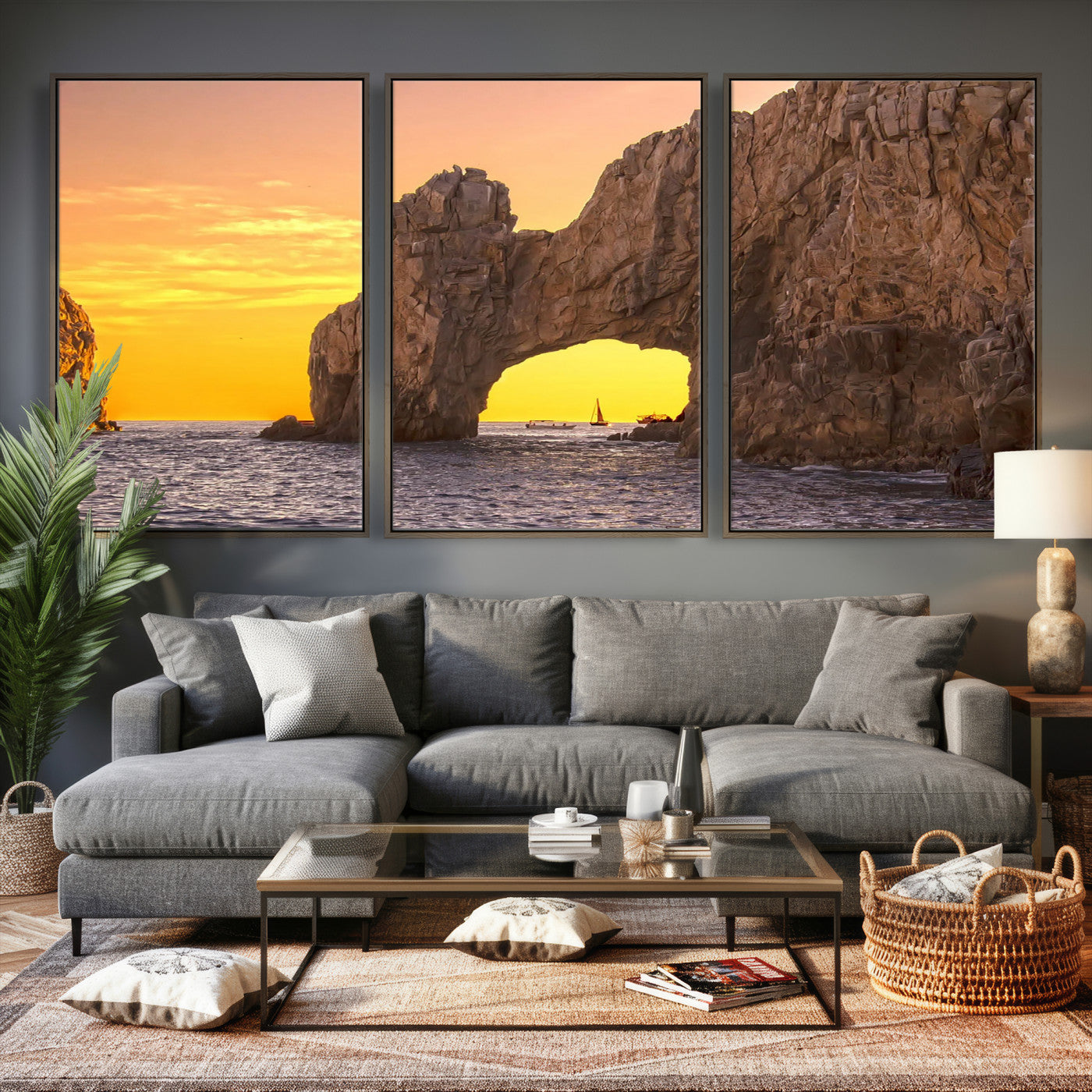 66414515-MGV-CV-36X24 - El Arco Cabo San Lucas Ocean Arch Wall Art Canvas Print, Baja California Rock Arch Seascape Canvas Print, Mexico Coastal Landmark Scenic Art Printing