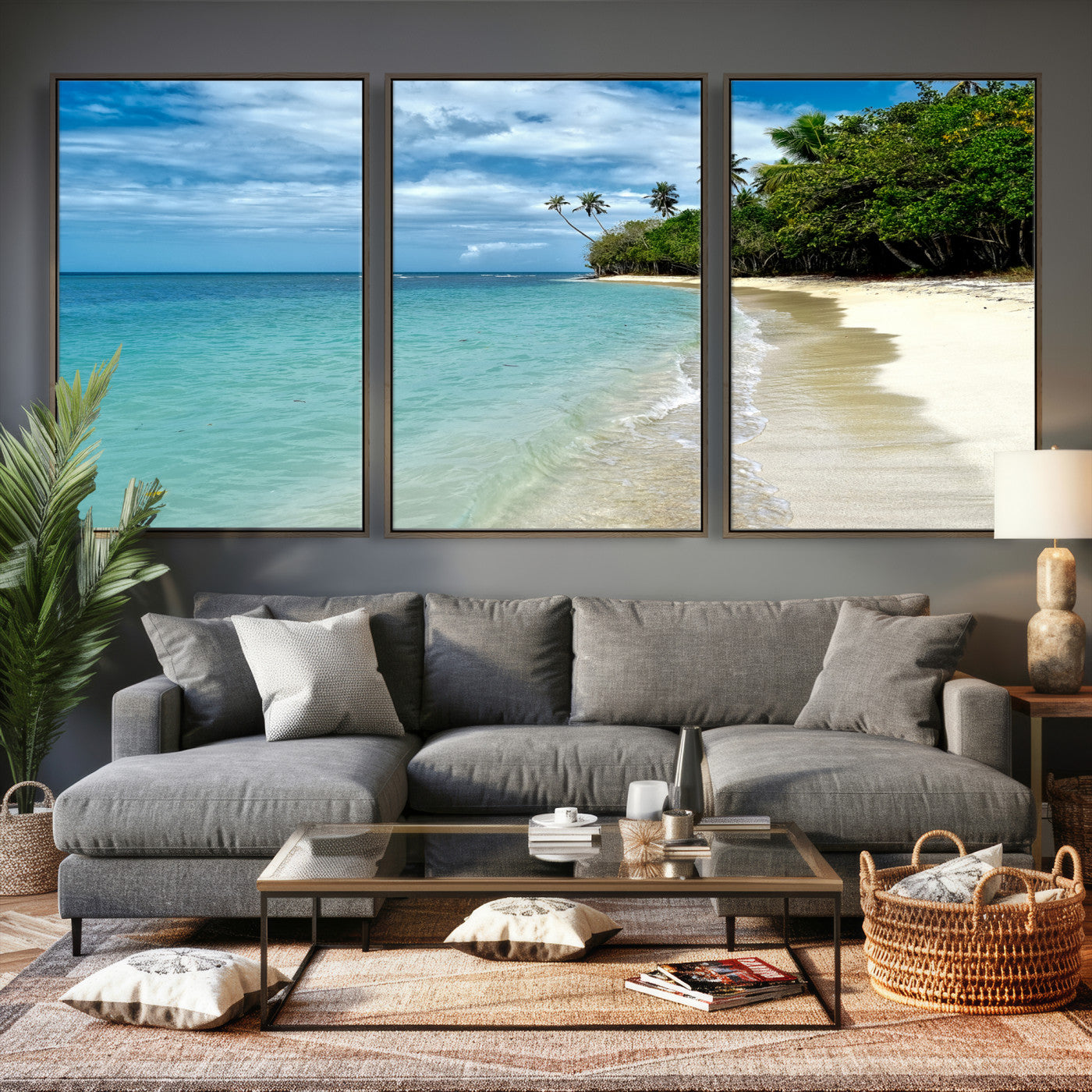 50626792-MGV-CV-36X24 - Puerto Rico Beach Paradise Wall Art – Tropical Coastal Print