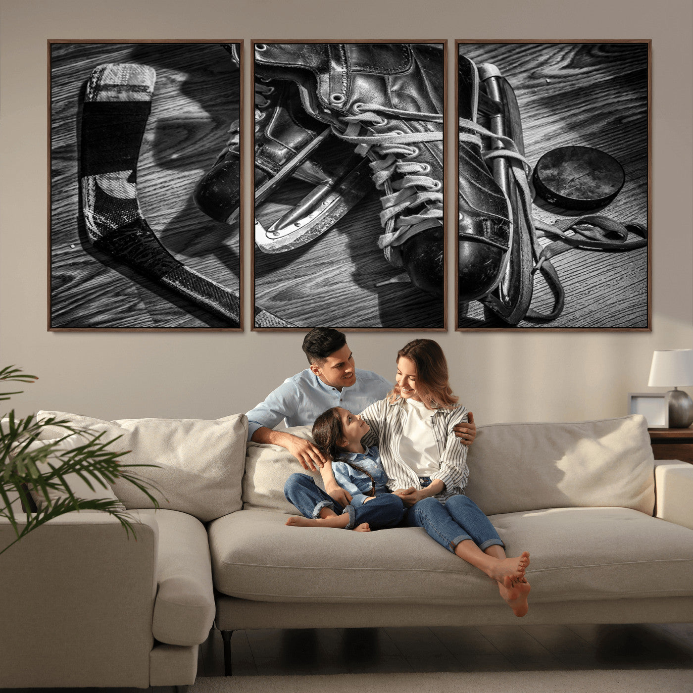 20553-MGV-CV-36X24-Old Pair of Mens Skates Wall Art Canvas, Men Skates Wall Art Print