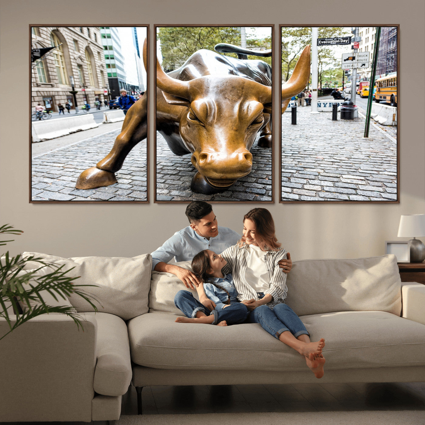 -Charging Bull Wall Art Canvas Print