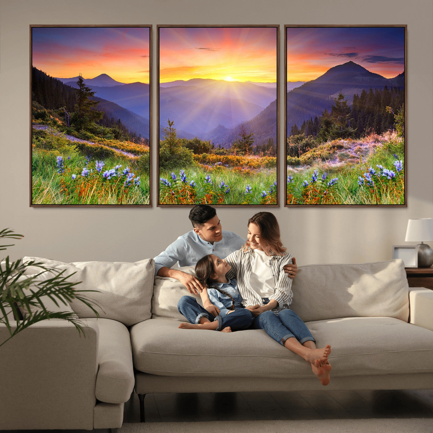 46010-MGV-FC-60X30-3P_Walnut-Mountain and Spring Wall Art Canvas Print