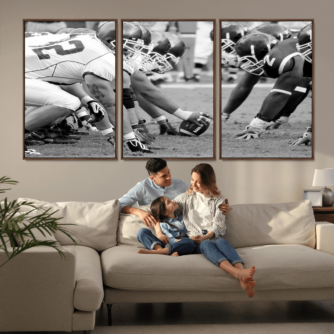 -American Football Player Wall Art Canvas Print