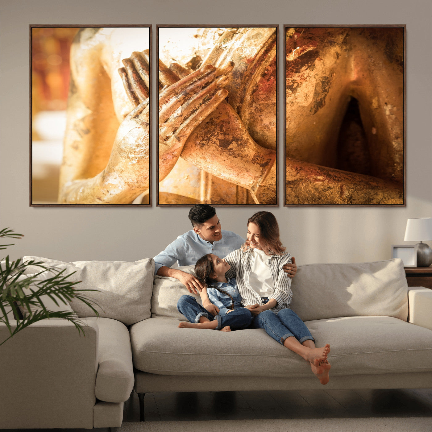-Buddha Statue Hands Wall Art Canvas Print