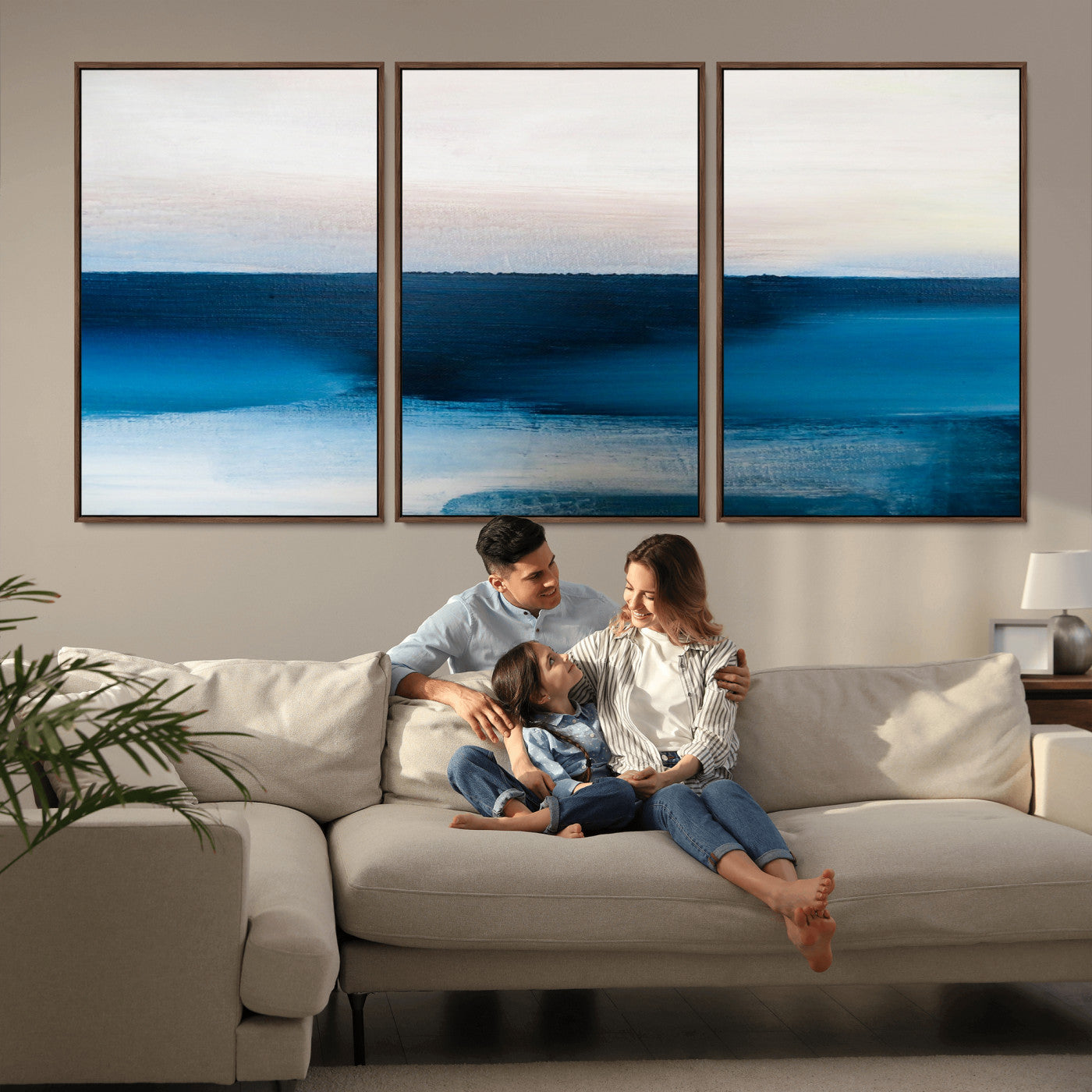 72452-MGV-CV-36X24-Dark Blue Abstract Wall Art Canvas Print