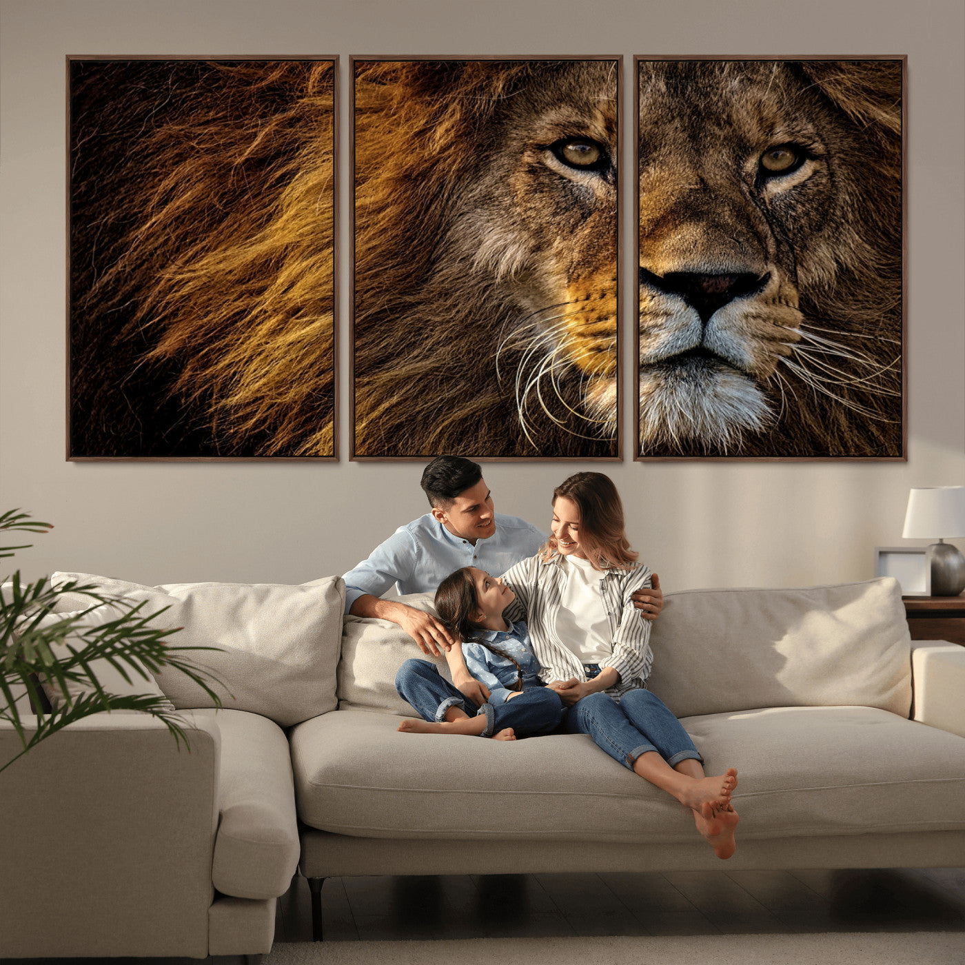 -Mighty Lion Wall Art Canvas Print – Majestic Animal Portrait Artwork for Home, Office, Living Room, Guest Room