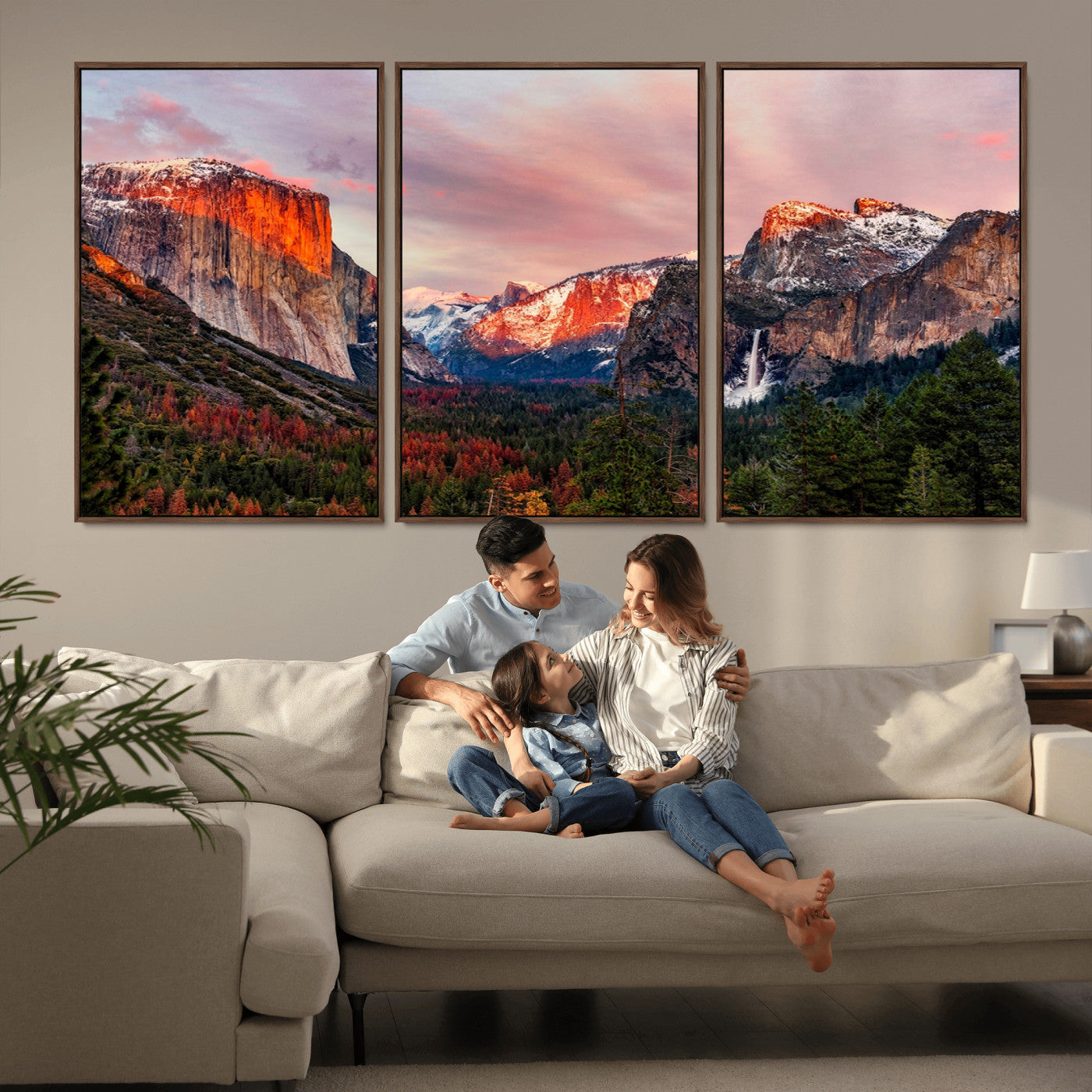 -Yosemite Half Dome Wall Art Canvas Print El Capitan