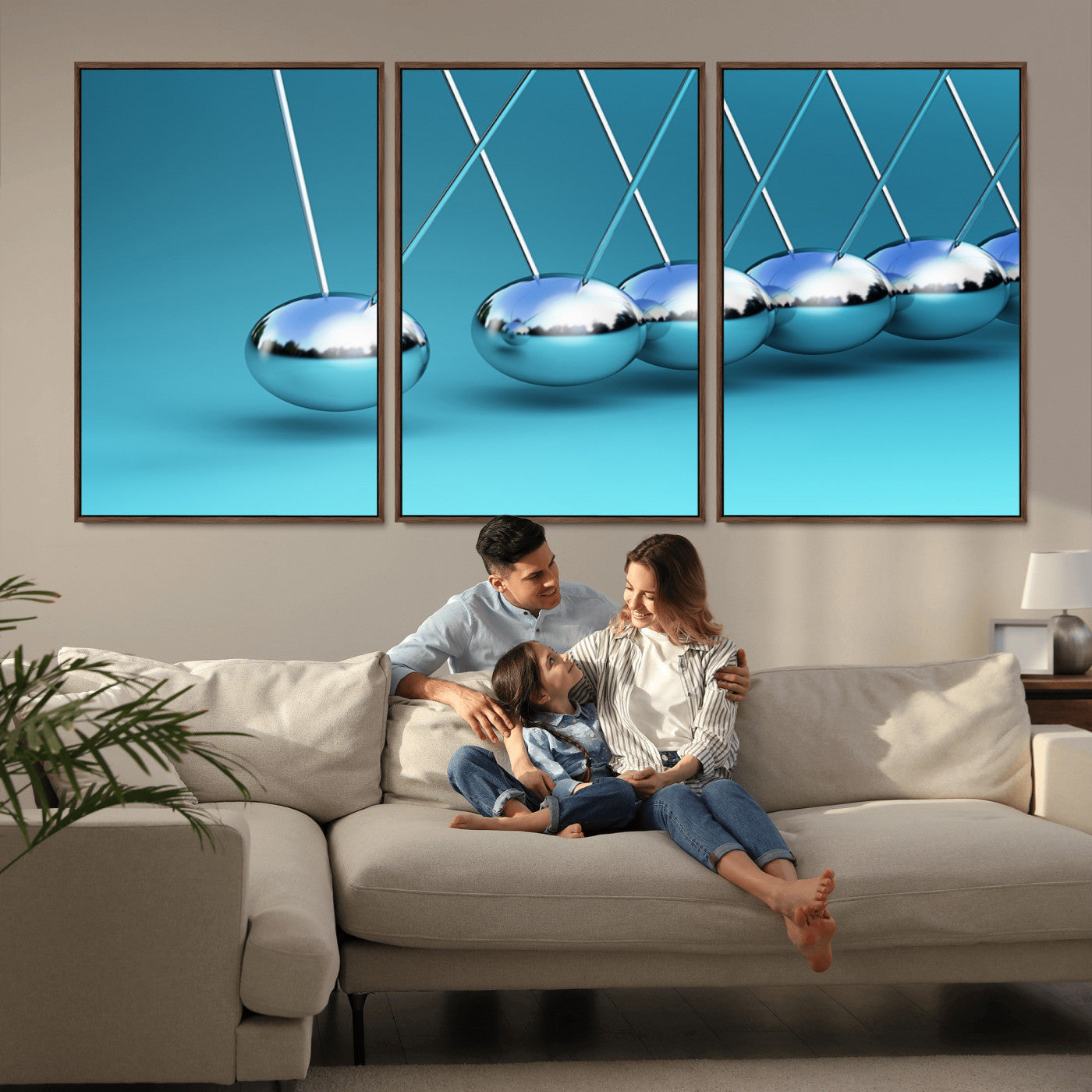 -Wall Art Newton's Cradle Canvas Print, Framed Newton Cradle Canvas Print