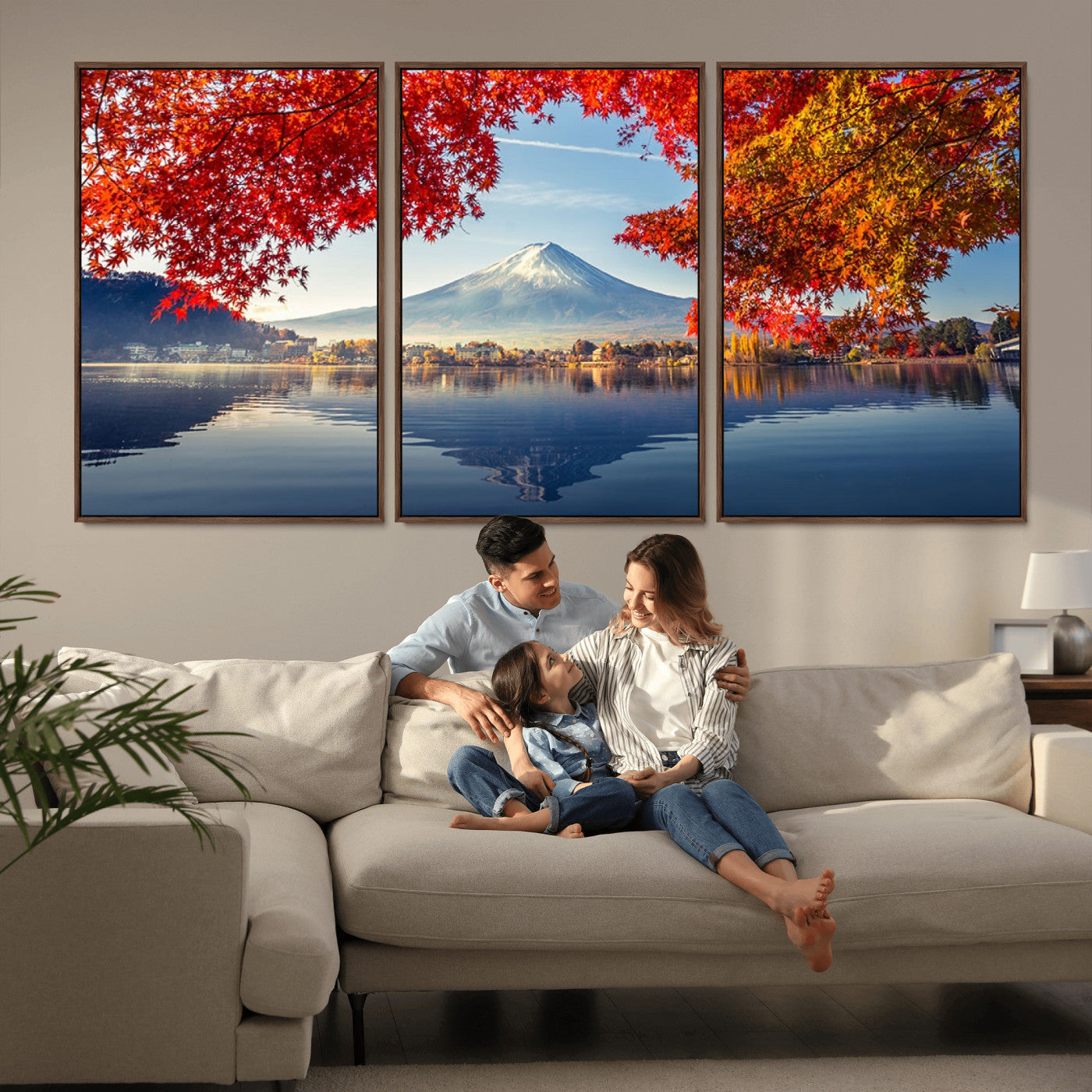 -Mount Fuji Canvas Wall Art Japan Autumn Mountain Canvas Print Wall Art