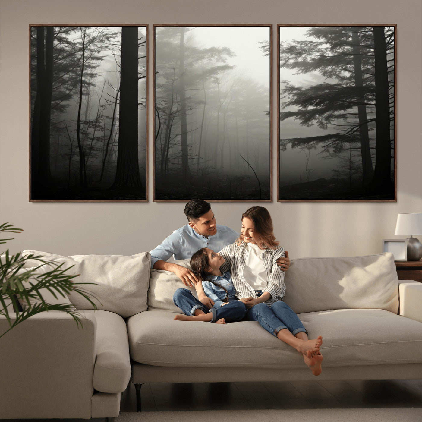 -Misty Forest Wall Art Premium Canvas Print a Foggy and Serene Atmosphere - Nature Wall Art