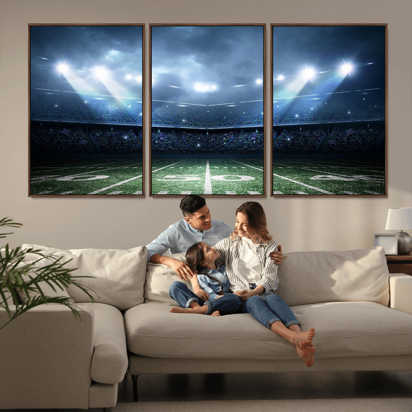 74741-MGV-CV-36X24-American Football Stadium Wall Art Canvas, American Football Stadium Canvas Print