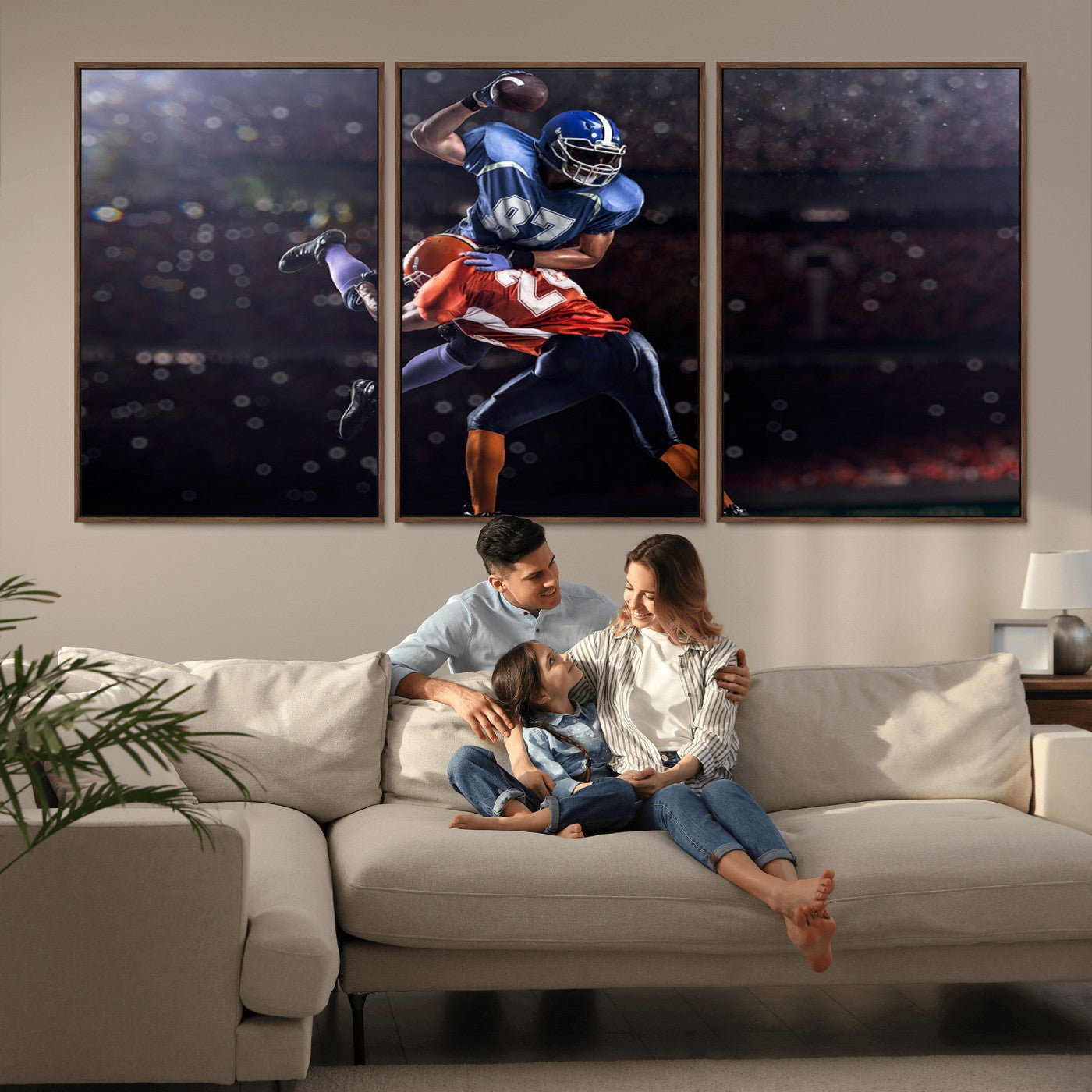 76491-MGV-CV-36X24-American Football Wall Art Canvas Print, Stadium Sport Wall Art Print