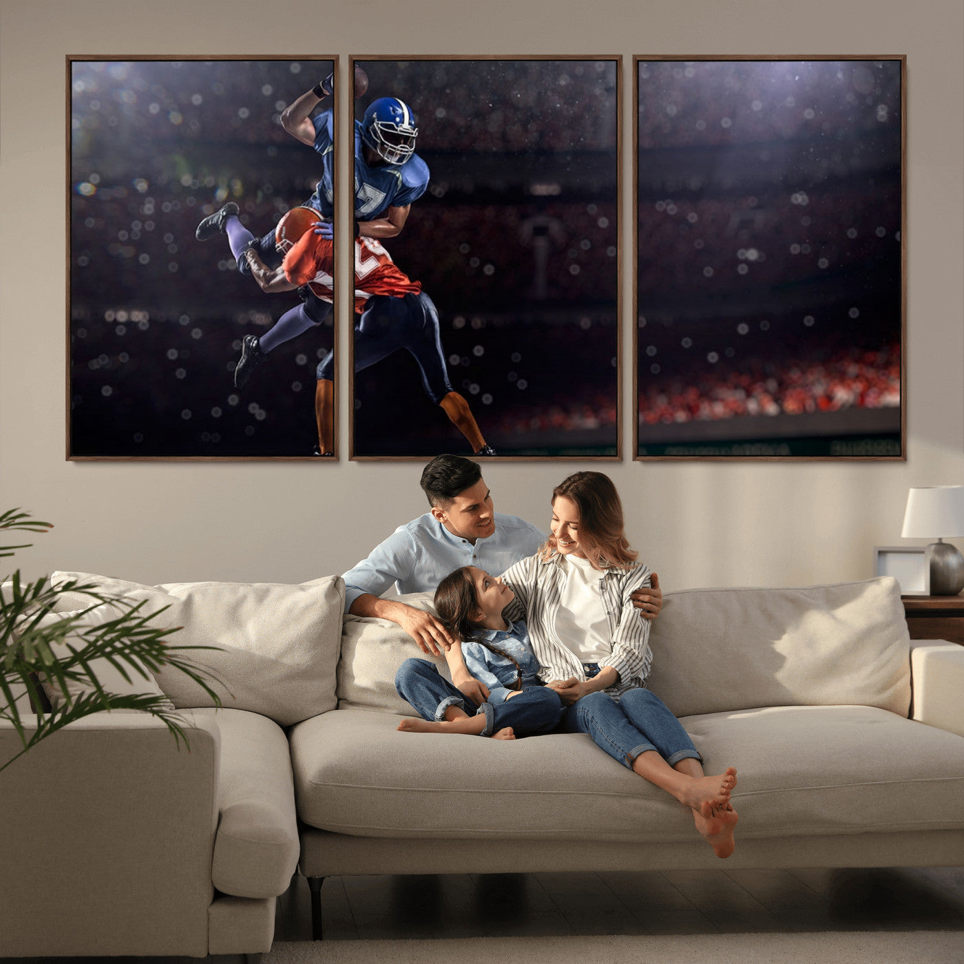 68009-MGV-CV-36X24-American Football Wall Art Canvas Print, Stadium Sport Wall Art Print