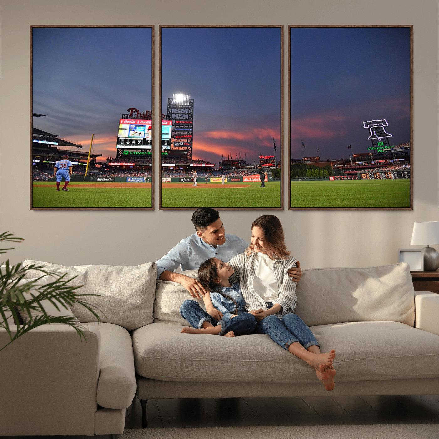 22594-MGV-CV-36X24-Philadelphia Phillies Baseball Print - Philadelphia Citizens Bank Park Stadium Wall Art, Phillies