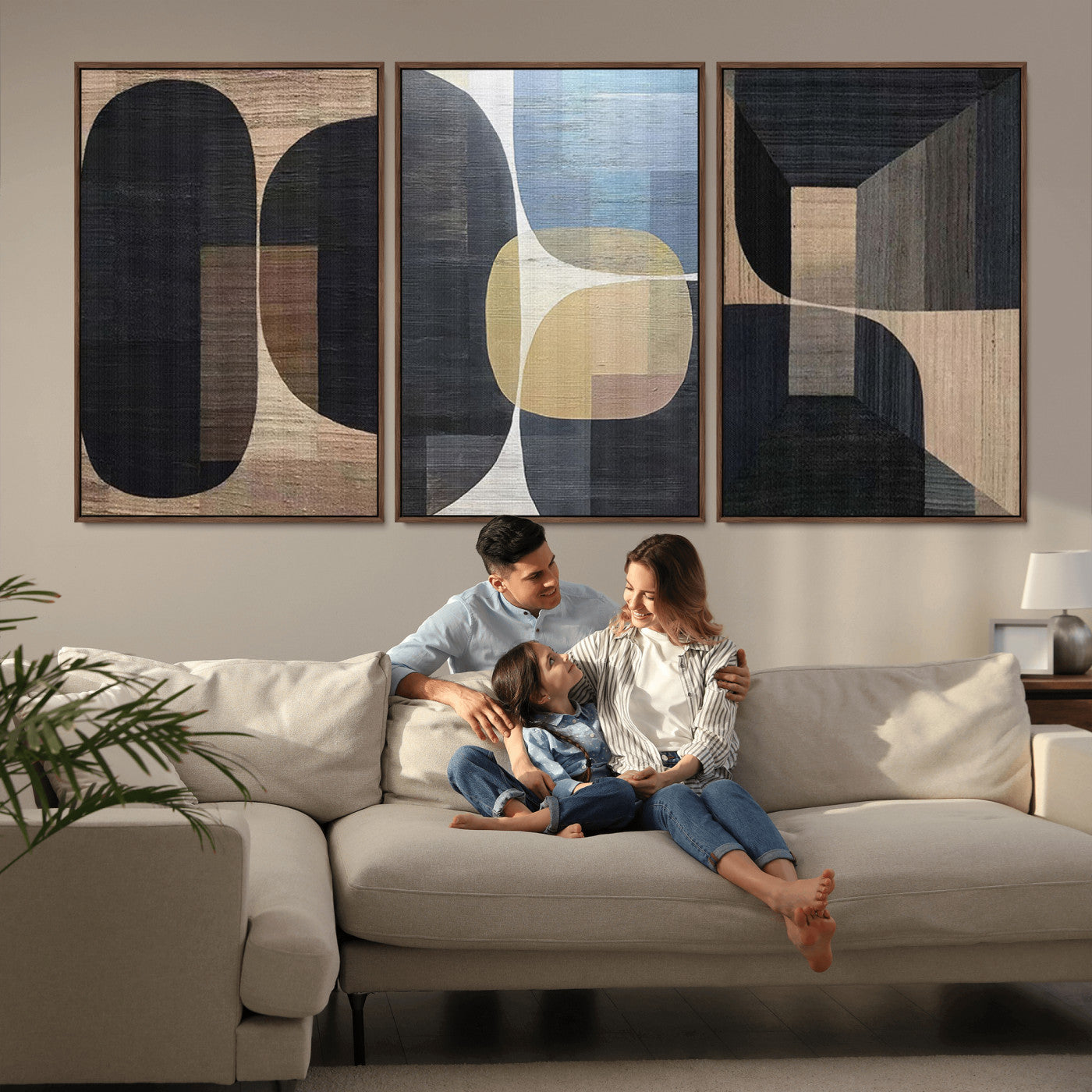 75252-MGV-CV-36X24-Minimalist Wabi Sabi Abstract Geometric Wall Art Canvas Print – Modern Minimalist Shapes – Ready to