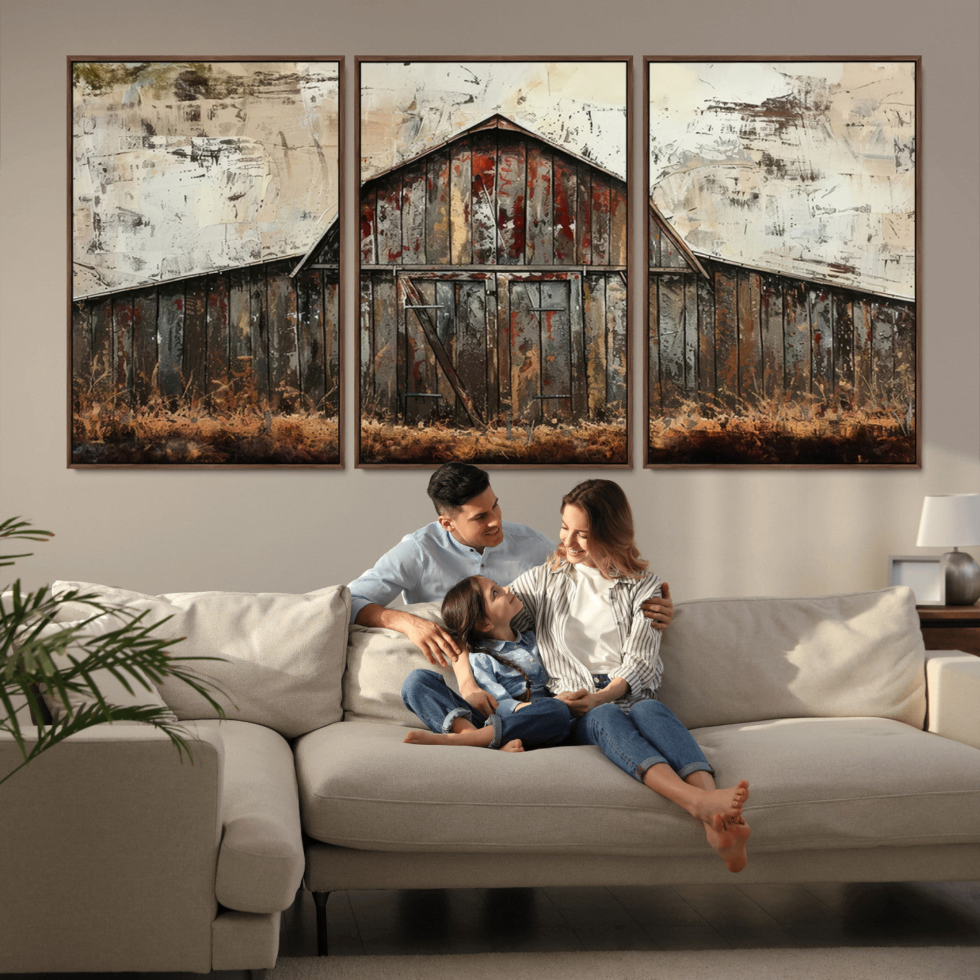 -Rustic Barn Wall Art | Farmhouse Wall Decor Canvas Print | Ready to Hang Barn Decor for Cabin or