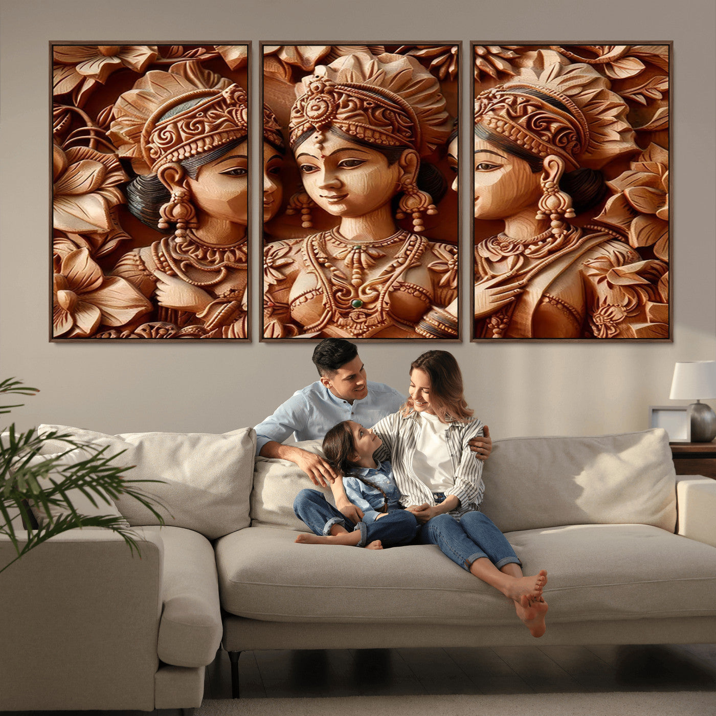 89522-MGV-CV-36X24-Indian Woman Statue Wall Art Canvas Print