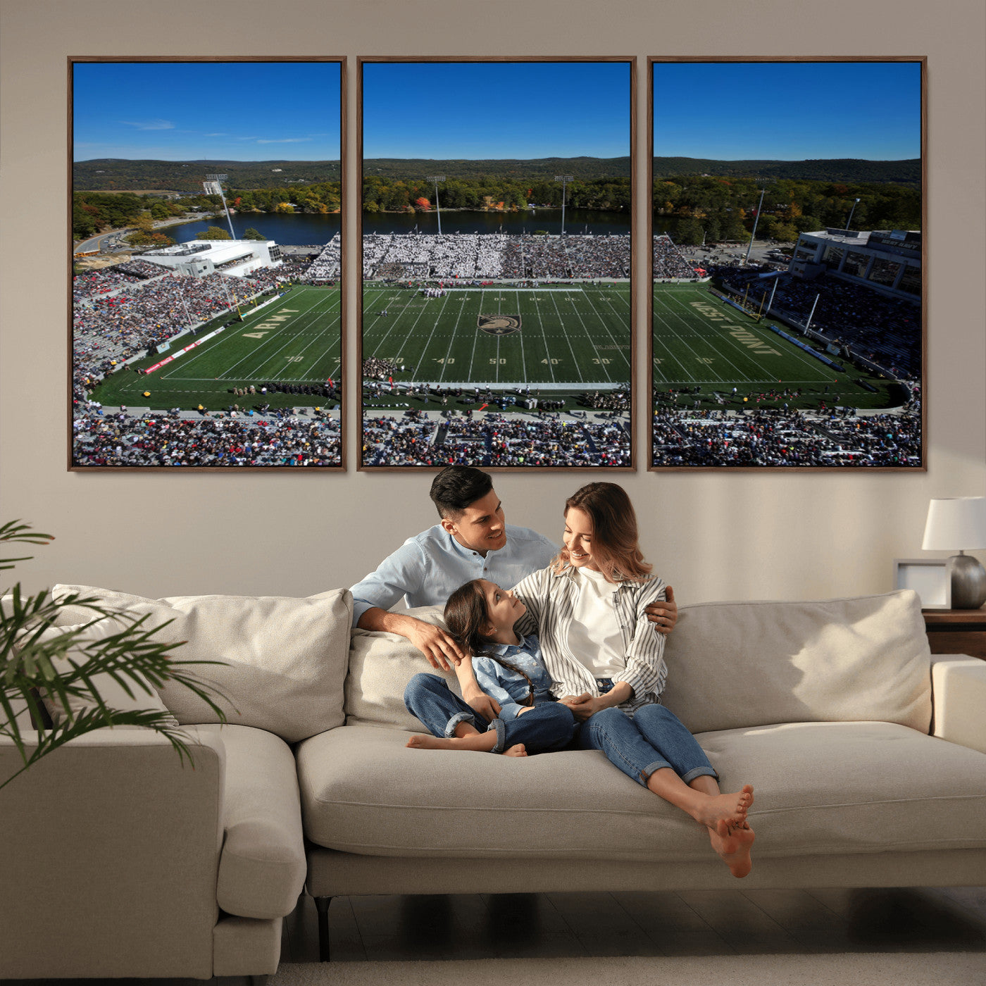 -Army Black Knights Football Team Print - West Point Michie Stadium Wall Art Canvas Print