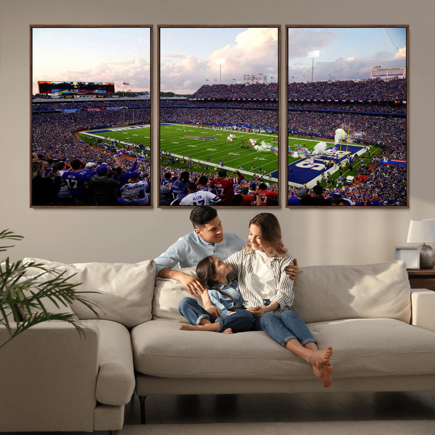 64066-MGV-CV-36X24-Buffalo Bills Football Team Print - Buffalo Highmark Stadium Wall Art Canvas Print