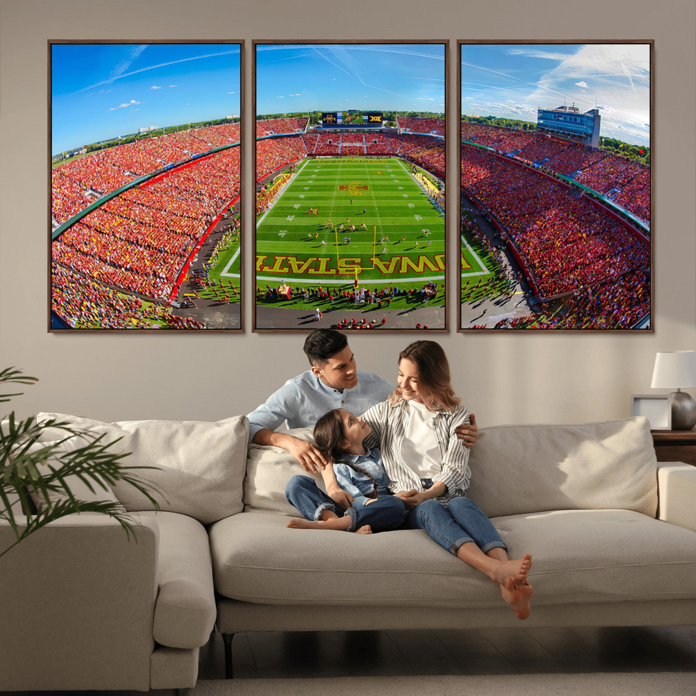 -Iowa State University Cyclones Football Team Print - Ames Jack Trice Stadium Art Canvas Print