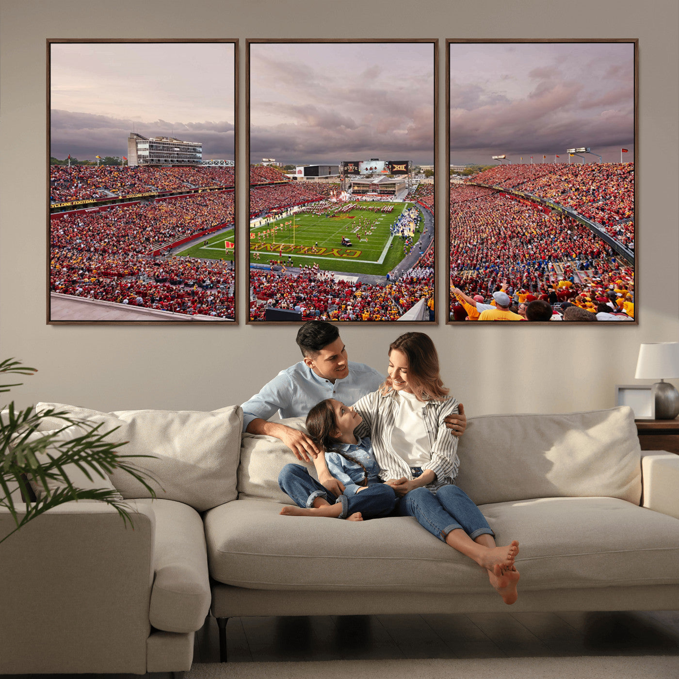 -Iowa State University Cyclones Football Team Print - Ames Jack Trice Stadium Wall Art Canvas Print