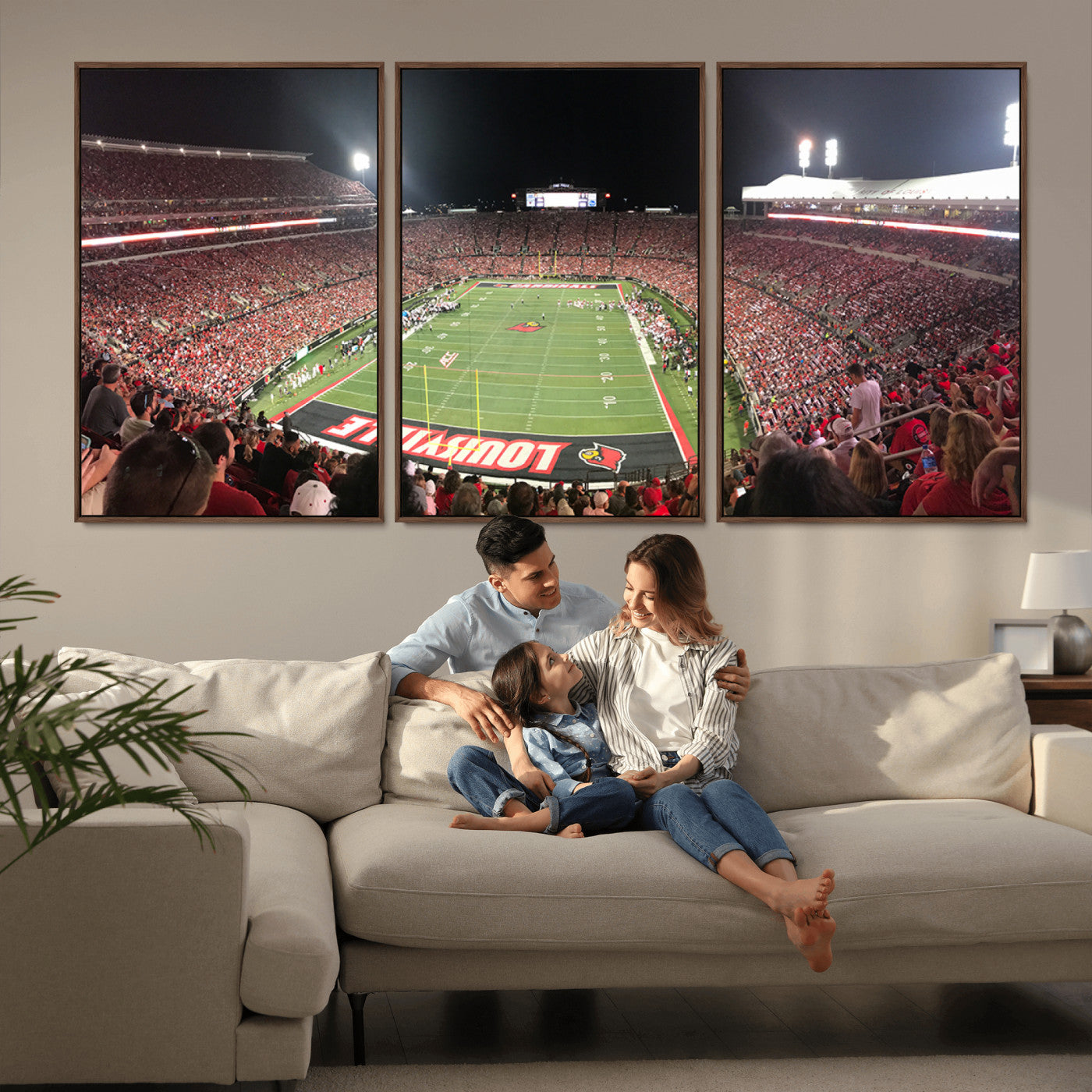 -University of Louisville Cardinals Football Team Print - Louisville Cardinal Stadium Wall Art Canvas