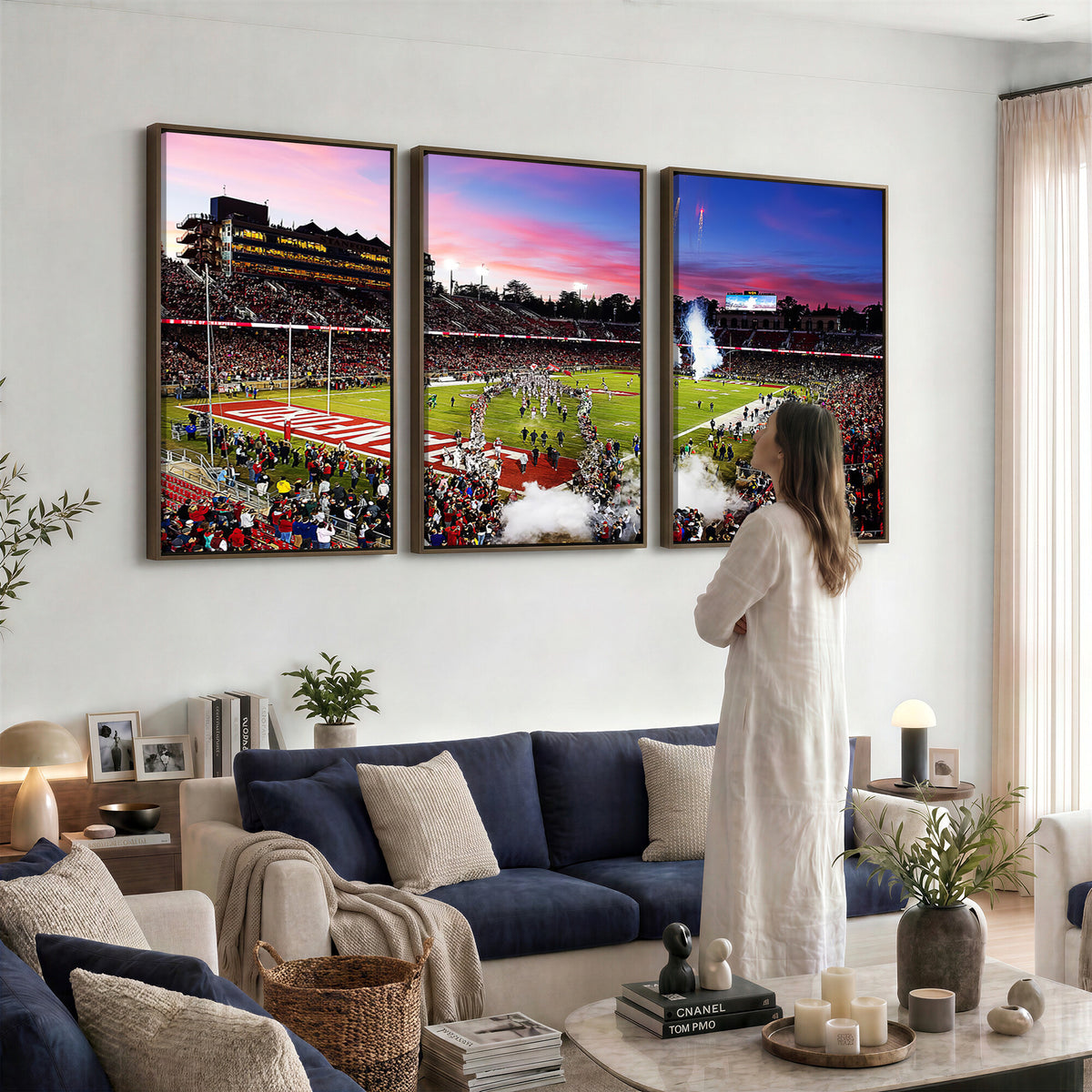 25557-PAN-FL-20X10 - Stanford University Cardinal Football Team Print - Stanford Stadium Wall Art Canvas Print