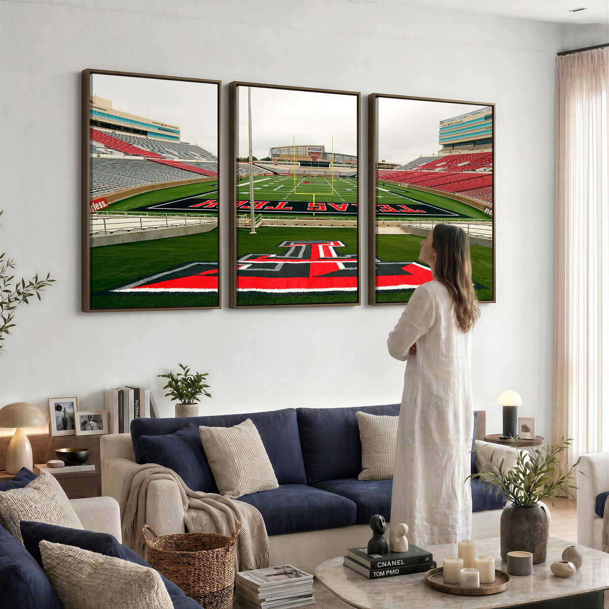 43169-PAN-FL-20X10 - Texas Tech Red Raiders Football Team Print - Lubbock Jones AT&T Stadium Wall Art Canvas Print