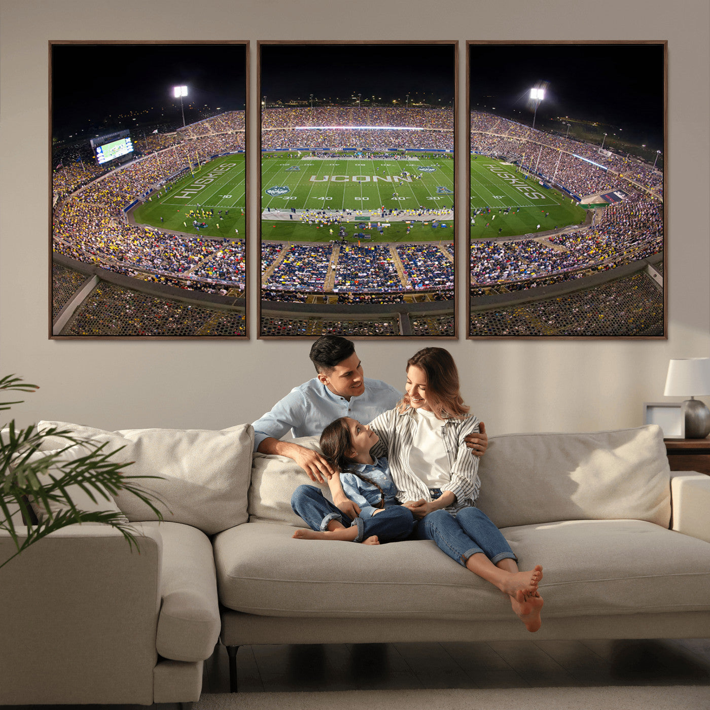 -The University of Connecticut UCONN Huskies Football Team Print - East Hartford Pratt & Whitney