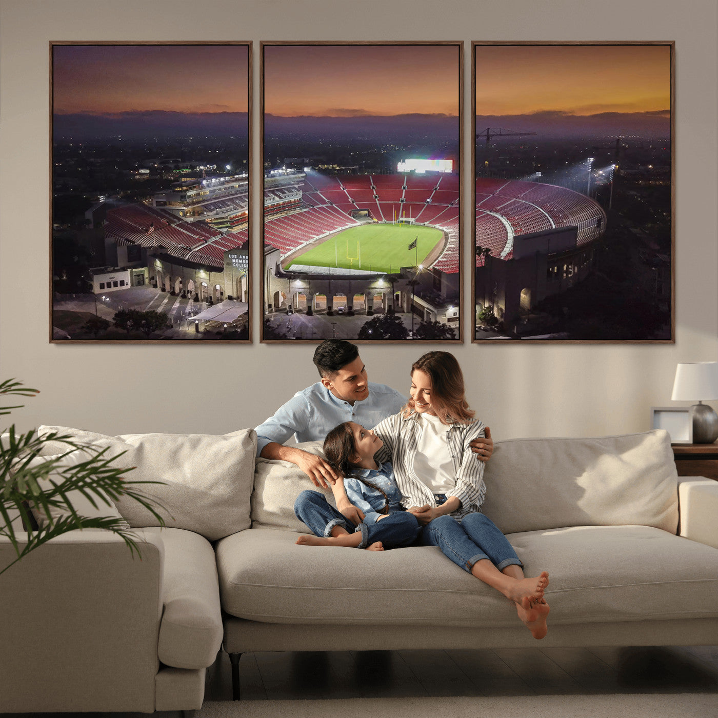 -The University of Southern California USC Trojans Football Team Print - Los Angeles Memorial