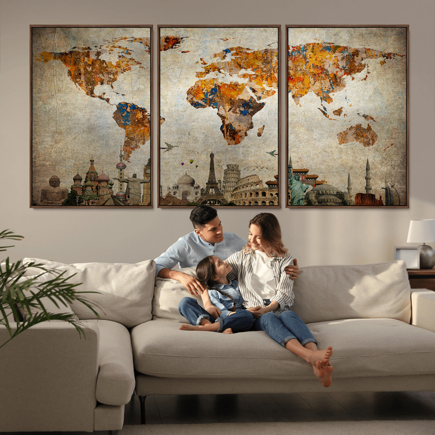 54918-MGV-CV-36X24-Push Pin World Map Canvas Print – Travel Tracker Wall Art for Couples, Perfect Anniversary Gift for Home or Office Decor