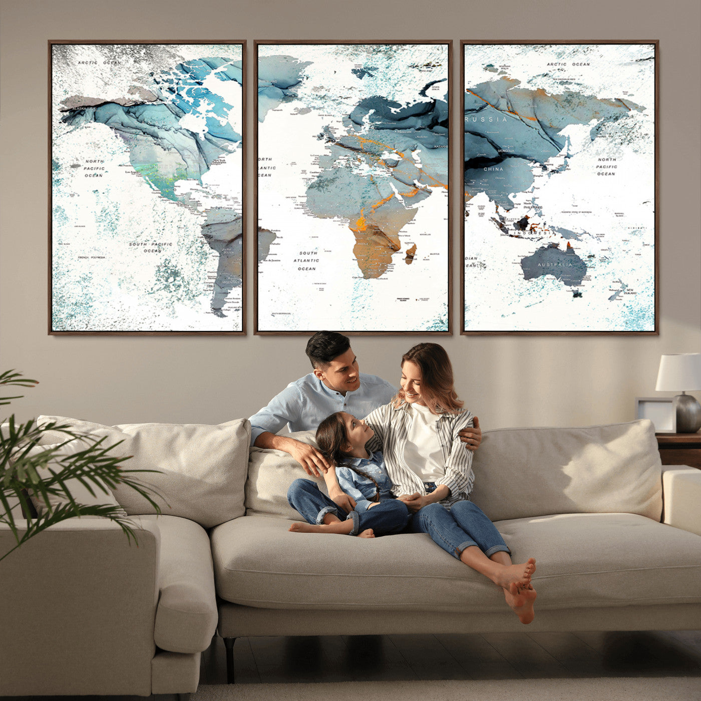 -Push Pin World Map Canvas Print – Travel Tracker Wall Art for Couples, Perfect Anniversary Gift for Home or Office Decor