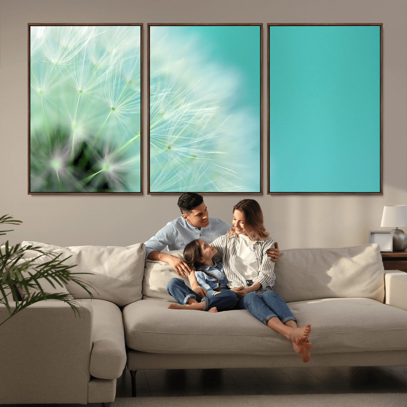 -DANDELION Flower Wall Art Canvas Print, Canvas Dandelion Floral Wall Art