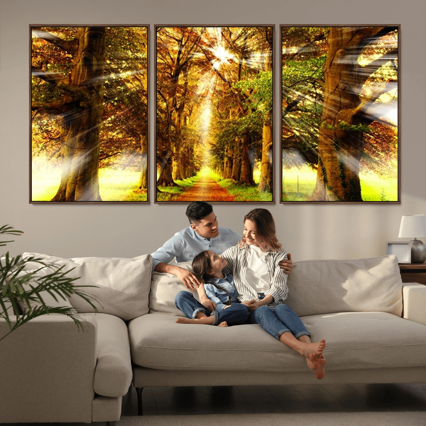 -Sunshine in Forest and Trees Wall Art Canvas Print