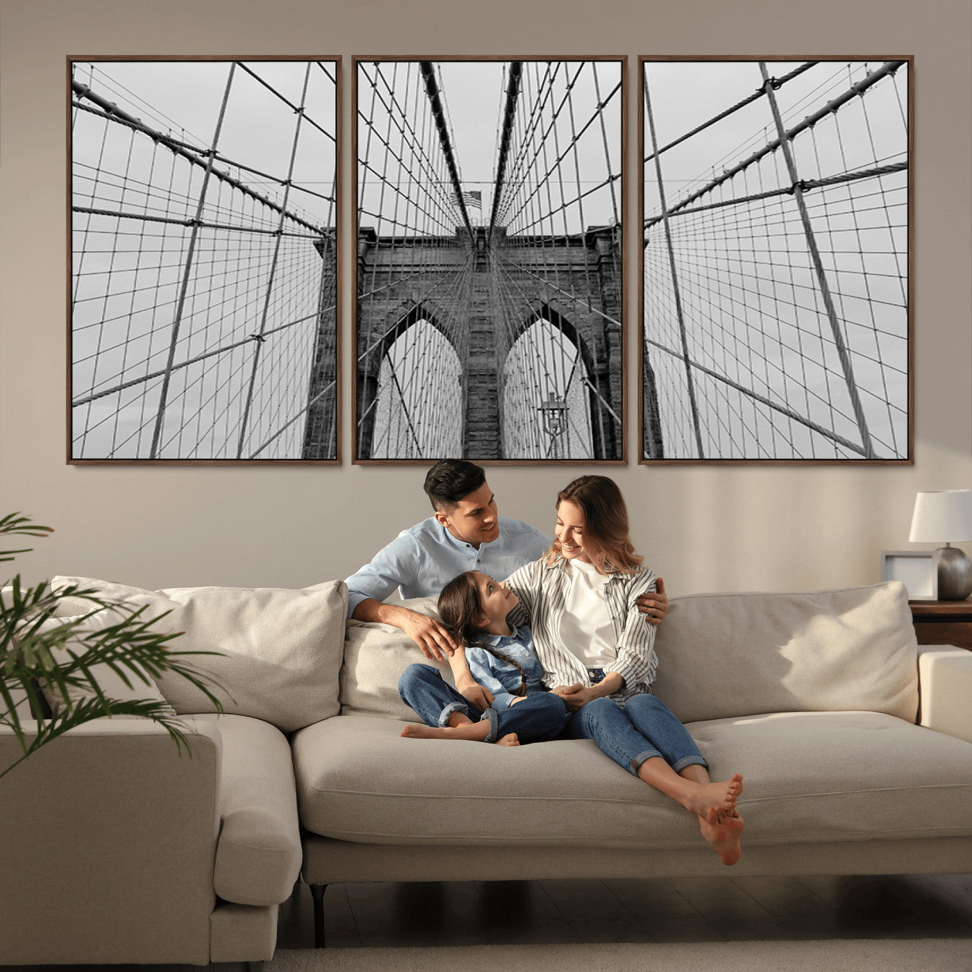 -Large Brooklyn Bridge Wall Art Canvas Print