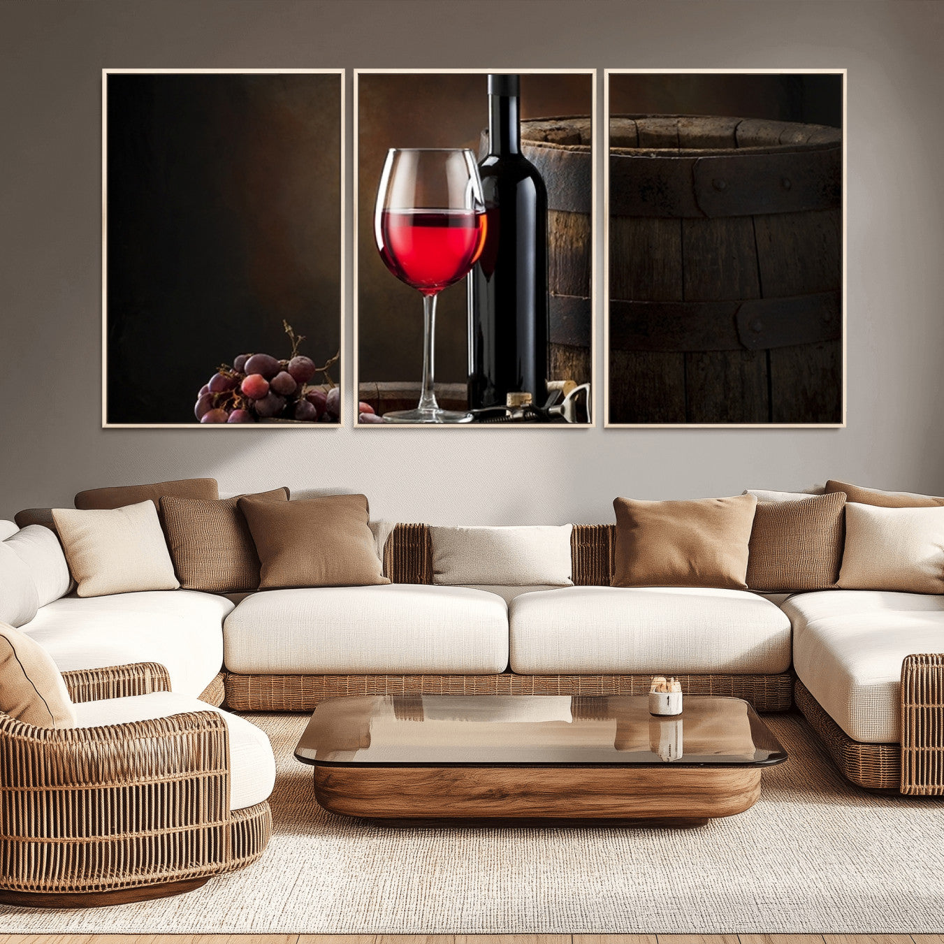 -Red Wine and Bottle Canvas Print