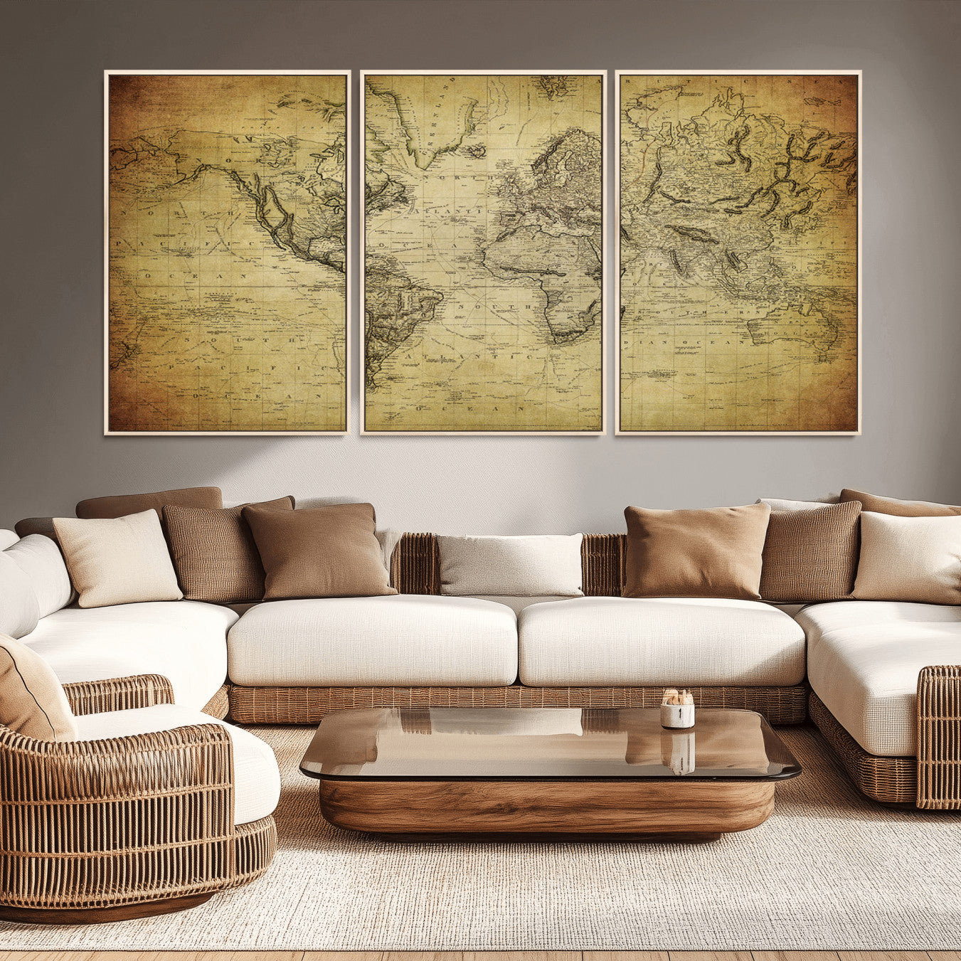 -Push Pin World Map Canvas Print – Travel Tracker Wall Art for Couples, Perfect Anniversary Gift for Home or Office Decor
