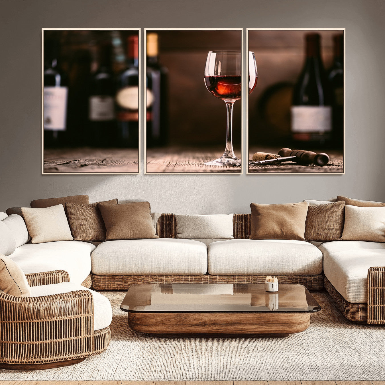 -Red Wine and Bottle Canvas Print