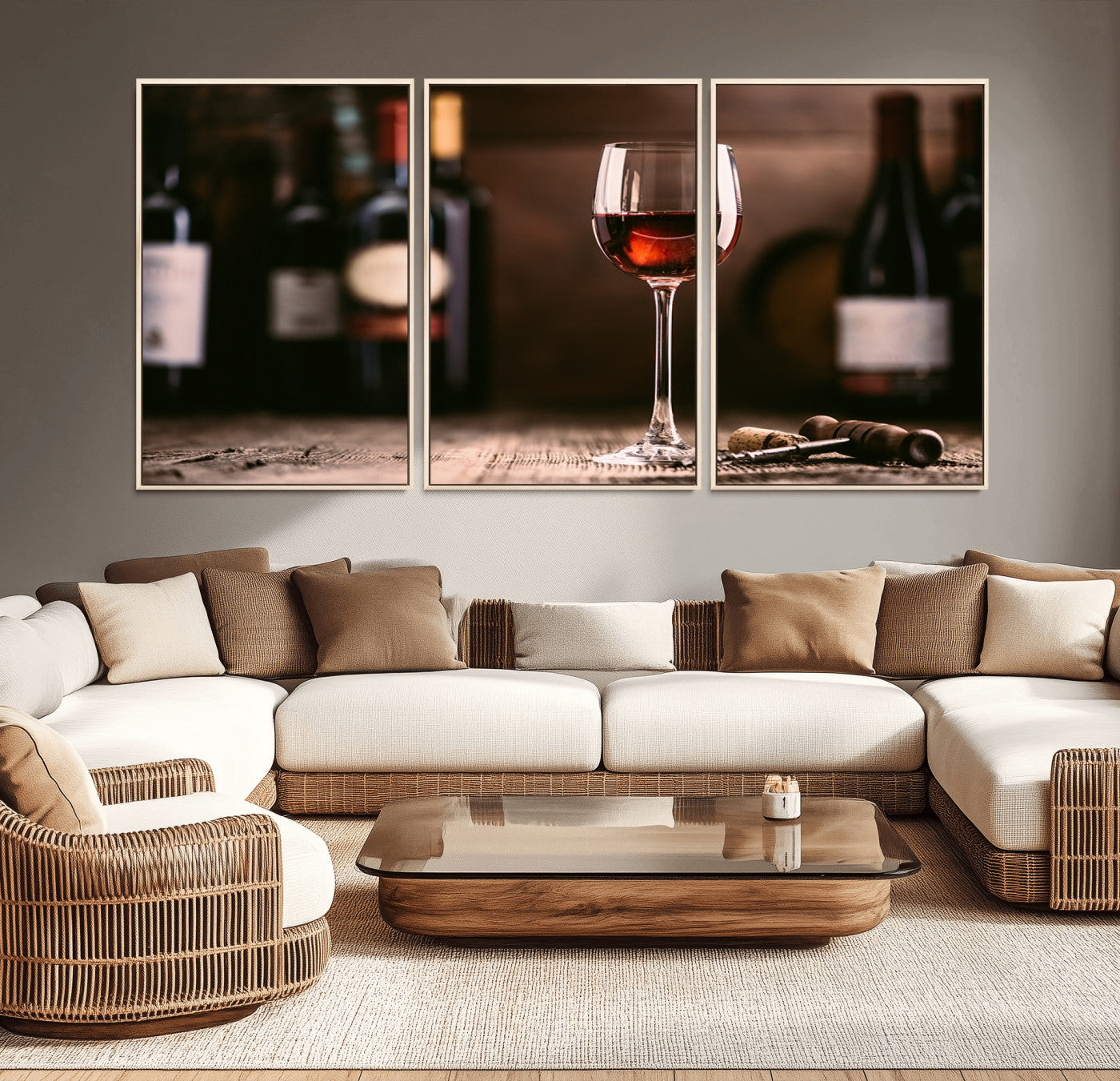 -Red Wine and Bottle Canvas Print