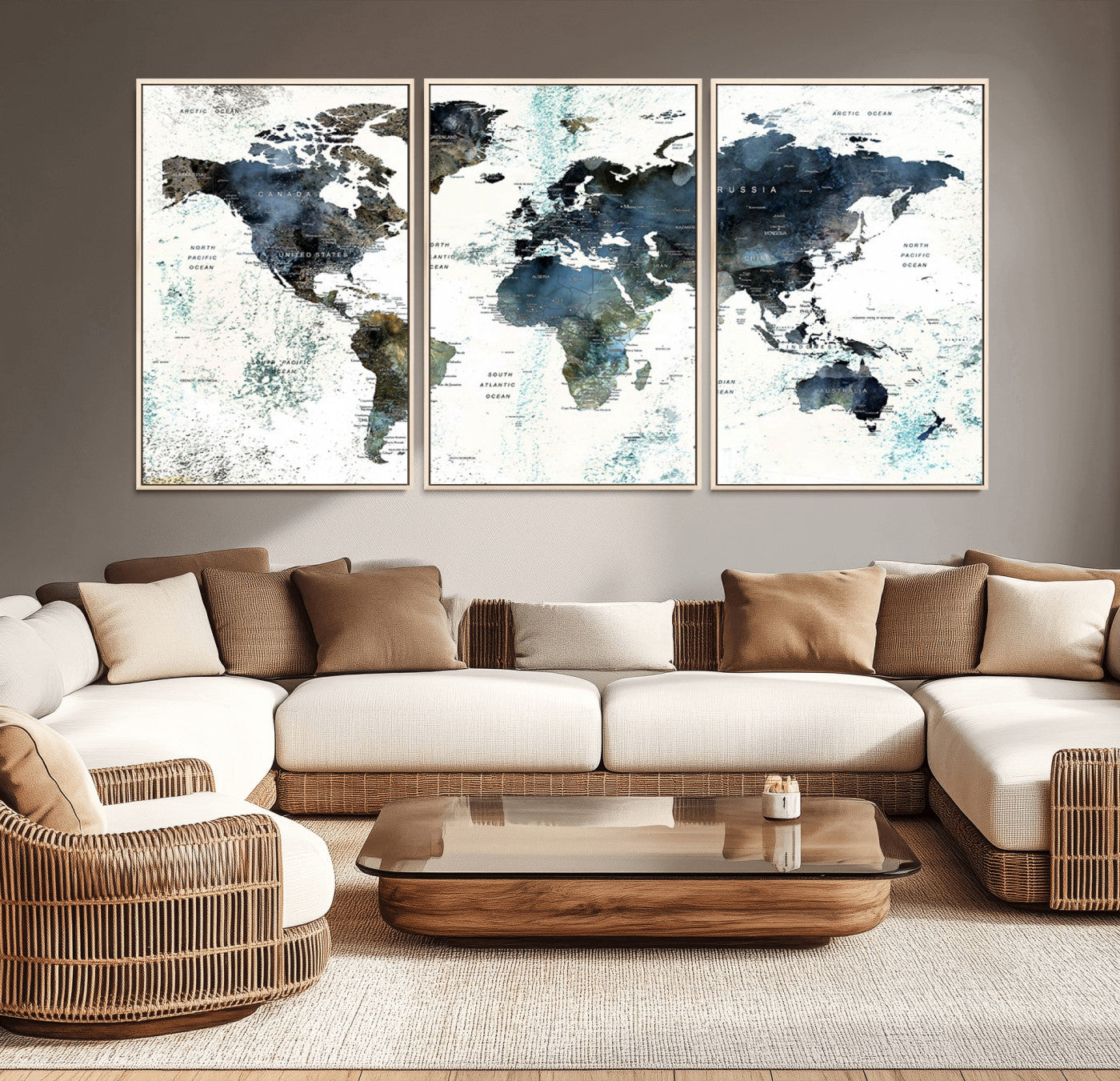 75398-MGV-CV-36X24-Push Pin World Map Canvas Print – Travel Tracker Wall Art for Couples, Perfect Anniversary Gift for Home or Office Decor