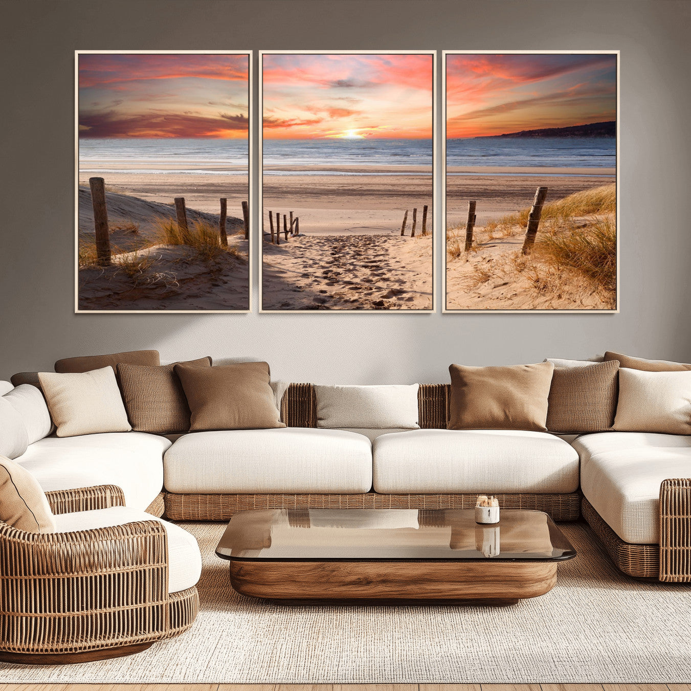 -Sunset on the Sea Wall Art Canvas Print