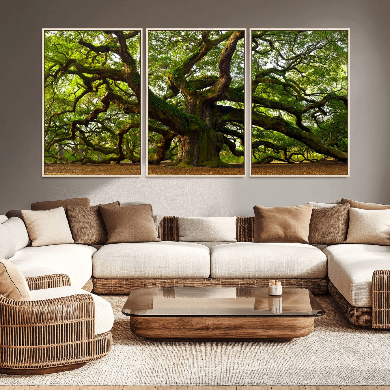 29407-MGV-CV-36X24-Angel Oak Tree Wall Art Canvas Print | Forest Tree Nature Photography Print on Canvas | Large