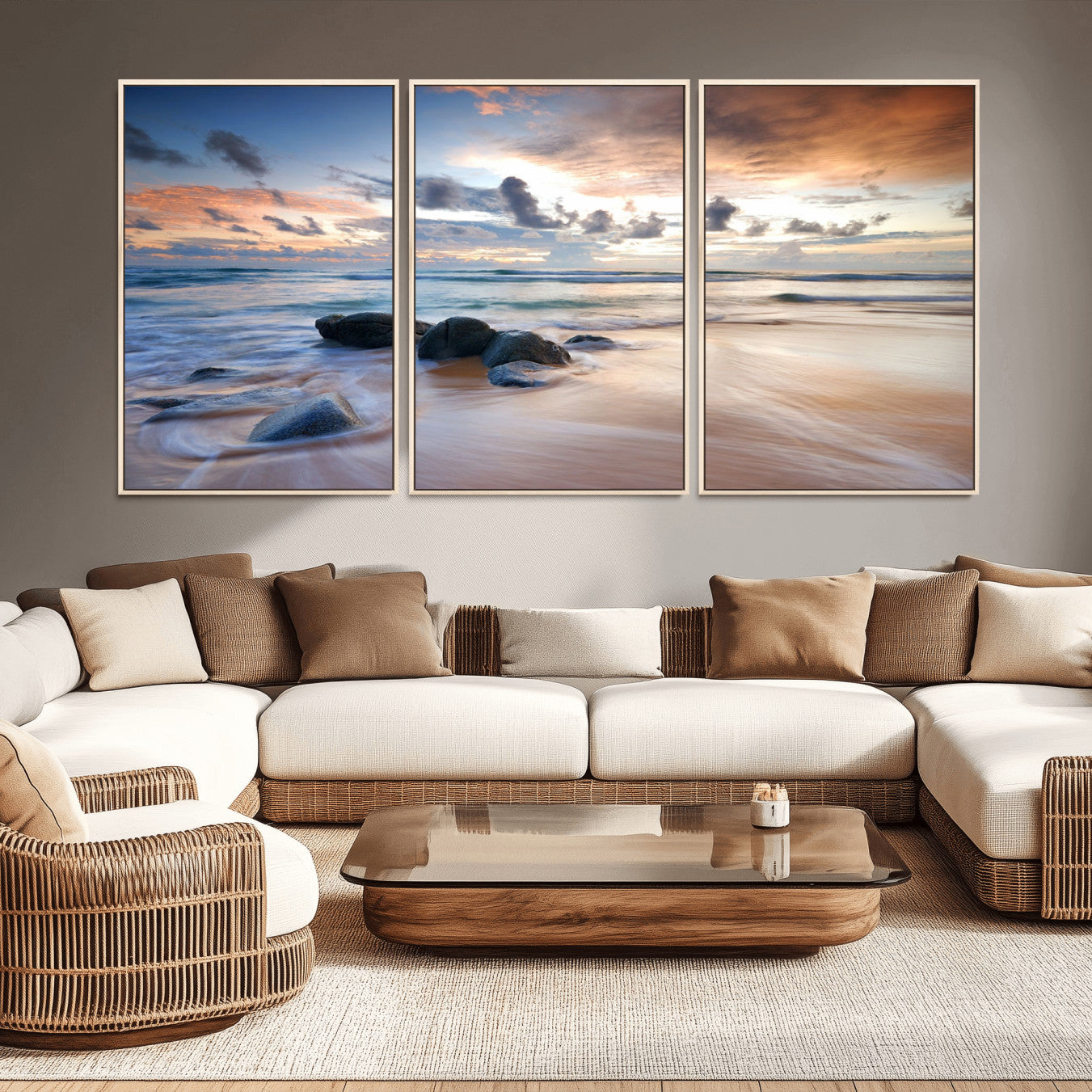 -Serene Weather On The Beach Wall Art Canvas Print