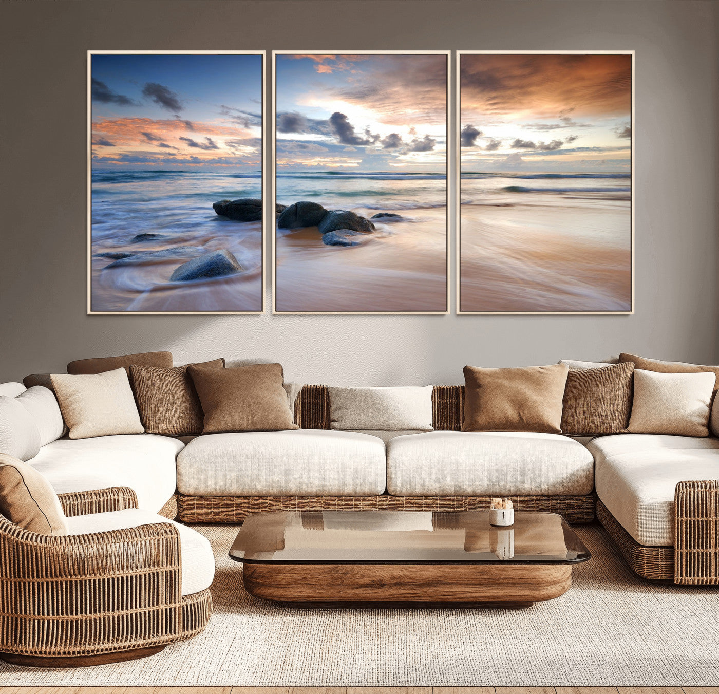 -Serene Weather On The Beach Wall Art Canvas Print