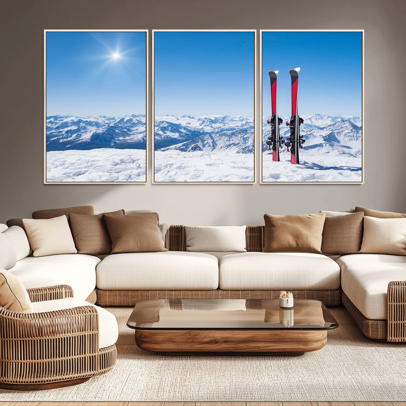 -Ski Season Snow Wall Art Canvas Print