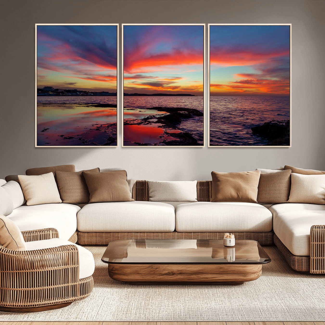 -Glorious Sunset on The Beach Wall Art Canvas Print