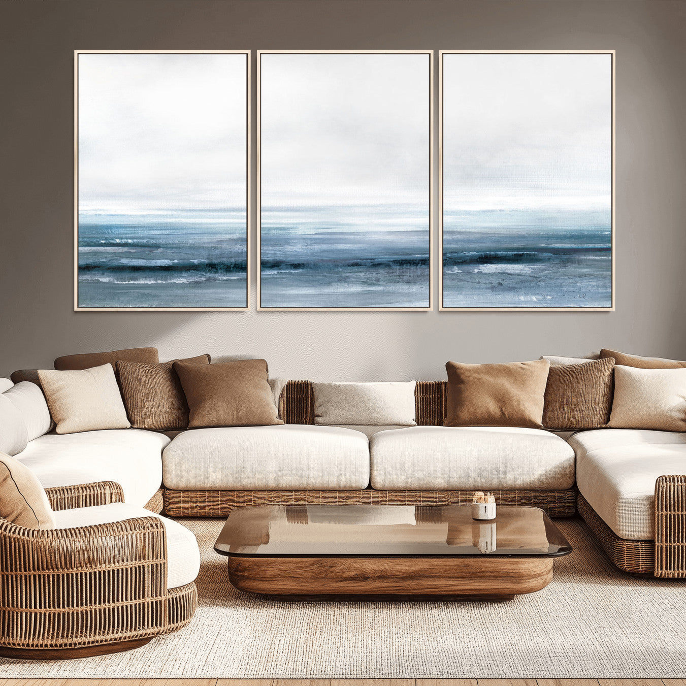65702-MGV-CV-36X24-Blue Ocean Abstract Artwork Wall Art Canvas Print